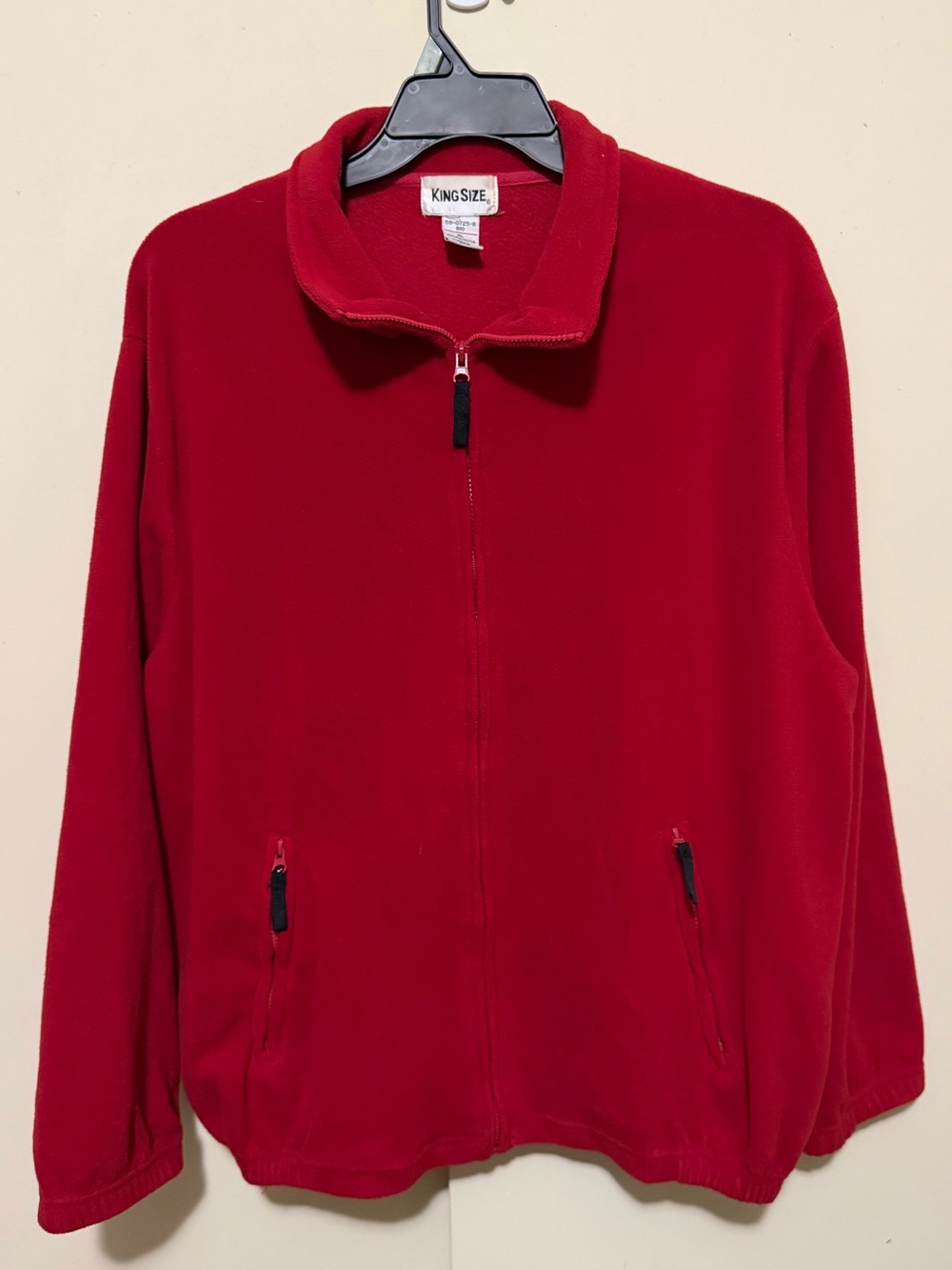 King Size Women's Red Teddy Fleece Zip Jacket